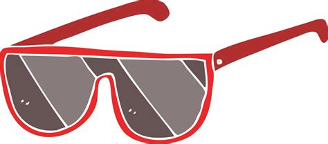 Flat Color Illustration Of A Cartoon Sunglasses 12182307 Vector Art At Vecteezy