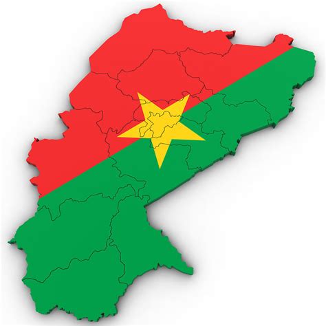 3d Political Map Of Burkina Faso 3d Model Cgtrader