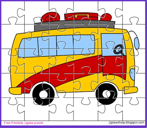 Free Printable Jigsaw Puzzle Game Bus Jigsaw Puzzle