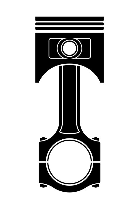 Piston With A Connecting Rod Part Of A Car Engine Stock Vector