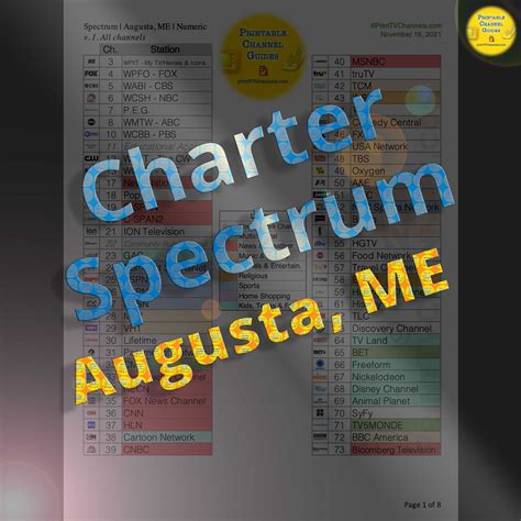Printable Spectrum Channel Lineup 42101