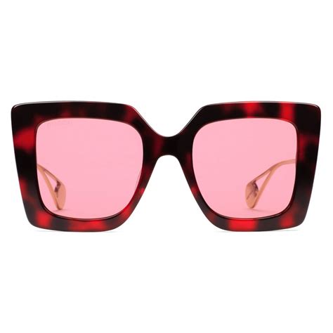 gucci square frame sunglasses red and black tortoiseshell gucci eyewear avvenice