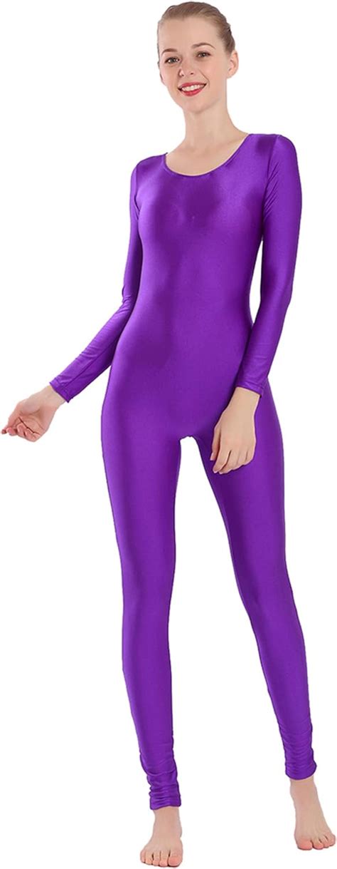 Aoylisey Adult Long Sleeve Plus Size Unitard For Women One Piece Jumpsuit Dance Bodysuits