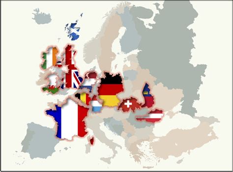 Flag Maps Of Western Europe National Countries Collection