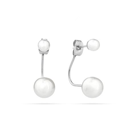 White Pearl Double Stud Earrings Eves Addiction®