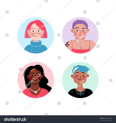 Female Diverse Faces Different Ethnicity Different Stock Vector