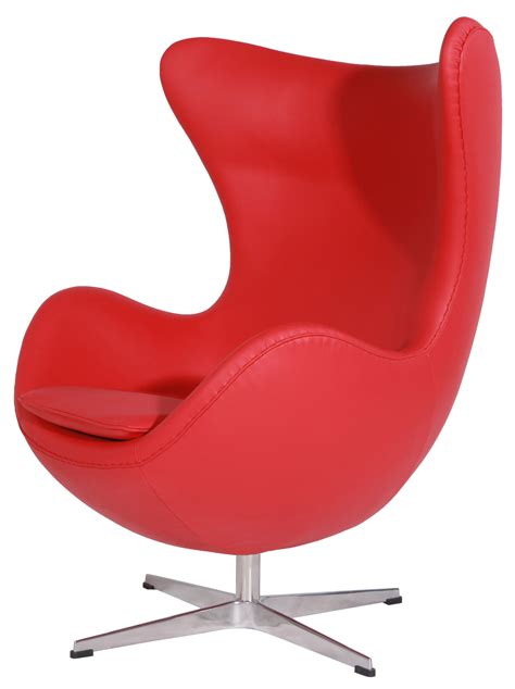 Red Italian Leather Egg Chair And Ottoman Arne Jacobsen Egg Chair