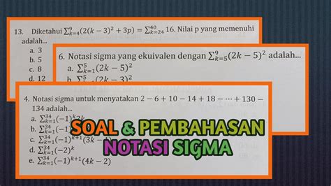 Notasi Sigma Kelas Matematika Wajib Induksi Matematika Youtube