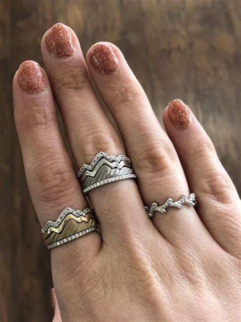 Teton Mountain Stacking Rings Delicate Silver Rings Gemstones