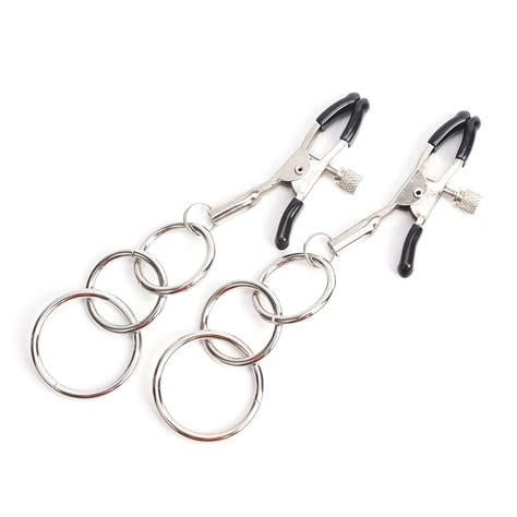Body Jewelry Pair Metal Nipple Clamps With Rings Fetish Fantasy Breast Clamps Stimulate