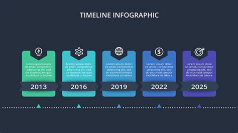 Infografis Timeline Dengan Template 5 Elemen Untuk Web Dengan Latar