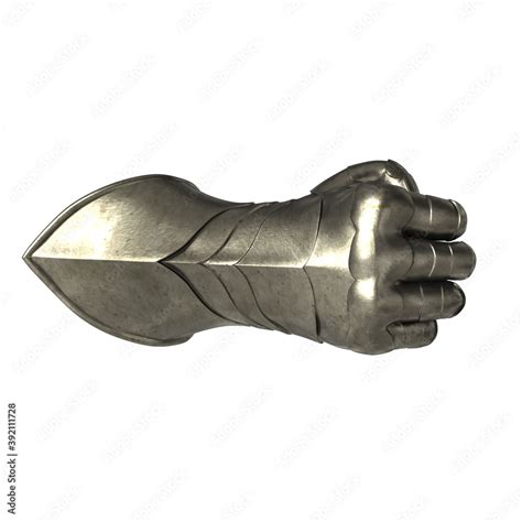 Medieval Armor Metal Mace In Hand Iron Fist Symbol Of Knights 3d