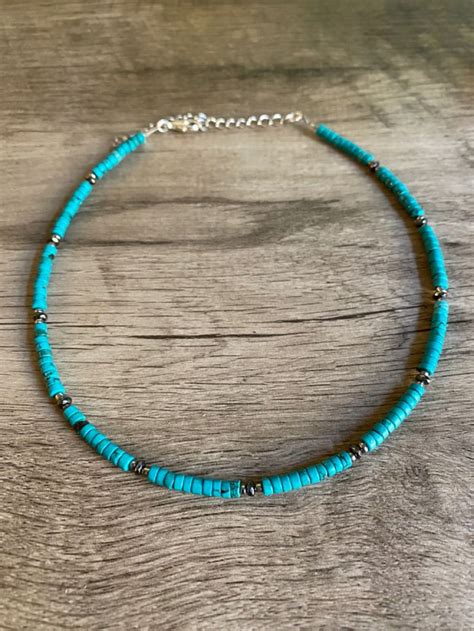 Sophia Turquoise Silver Beads Choker Western Jewelry Etsy Cowgirl