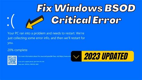 Critical Process Died Black Screen Error In Windows 11 Unable To Boot
