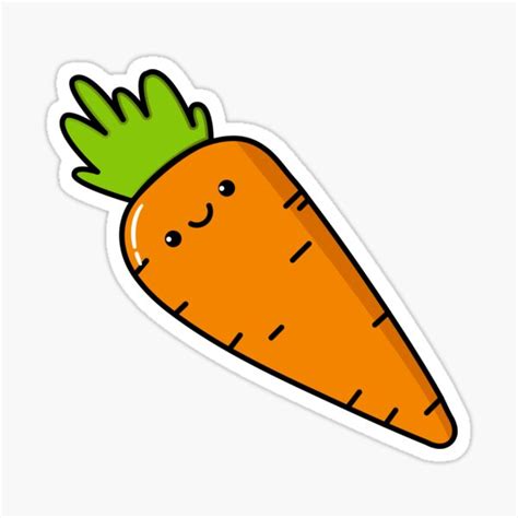 Kawaii Cute Carrot Sticker For Sale By Mmh Clothing Redbubble