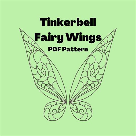 Tinkerbell Fairy Wings Pdf Pattern Download Diy Disney Etsy Fairy
