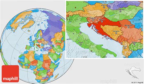 Political Location Map of Croatia