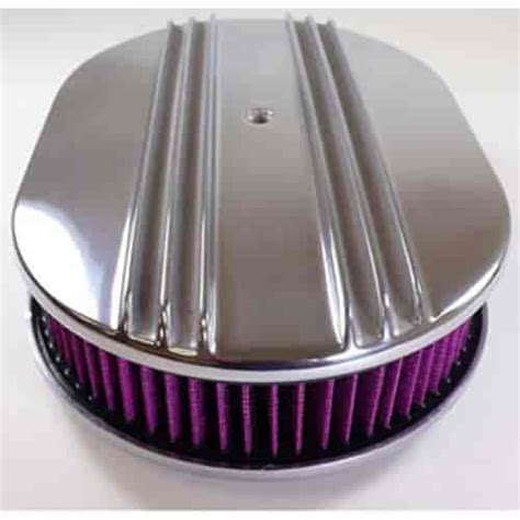 Rpc R6321 Nostalgic Polished Aluminum Oval Air Cleaner Kit 12 X 2 Jegs