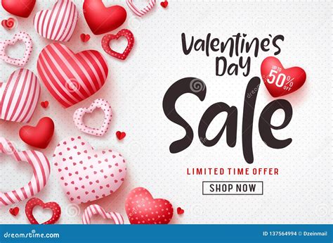Valentines Day Sale Vector Banner Template Valentines Day Sale