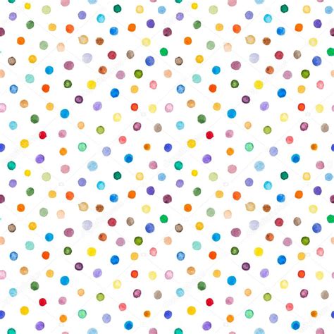 Watercolor Seamless Pattern Polka Dots Hand Drawn Abstract Ba — Stock