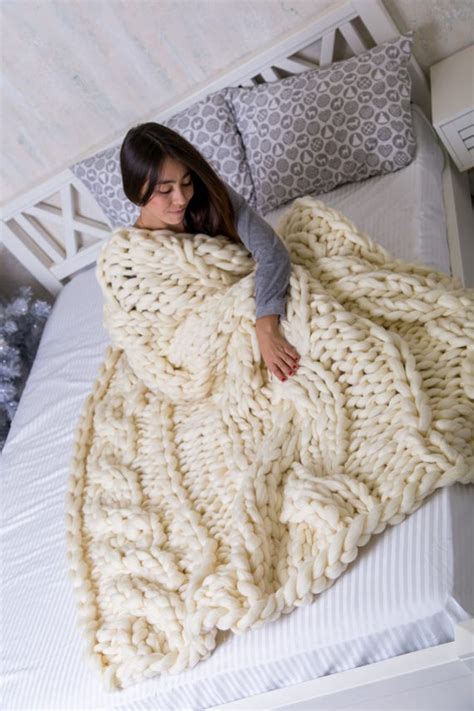 Chunky Cable Knit Blanket Chunky Knit Blanket Cable Knit Etsy