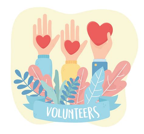 Volunteering Help Charity Raised Hands With Hearts Love Leaves 5250980