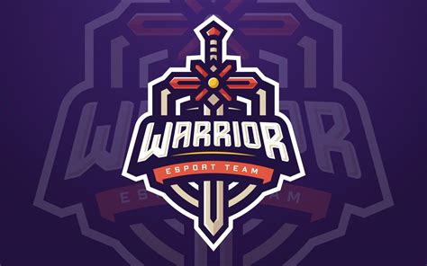 Professional Warrior Esports Logo Template With Sword For Game Team Or