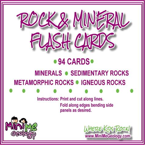 Rock And Mineral Flash Cards Teaching And Homeschcool Resources