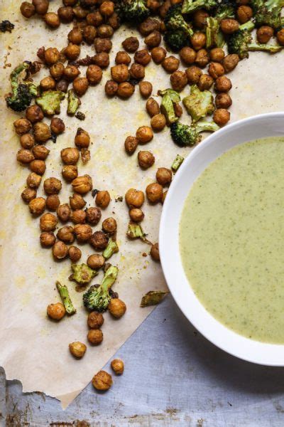 Creamy Vegan Broccoli Soup With Curried Chickpeas Feed Me Phoebe