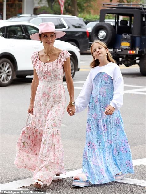 Bethenny Frankel And Daughter Bryn Hoppy Don Floral Frocks For Ny Lunch