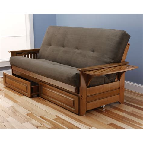 A futon produces a fantastic selection for many clients. Kodiak Furniture Phoenix Suede Storage Drawers Futon and ...