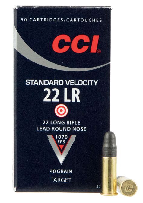 Cci Standard Velocity 22 Lr 40 Gr Lead Round Nose Lrn Box Of 50 De