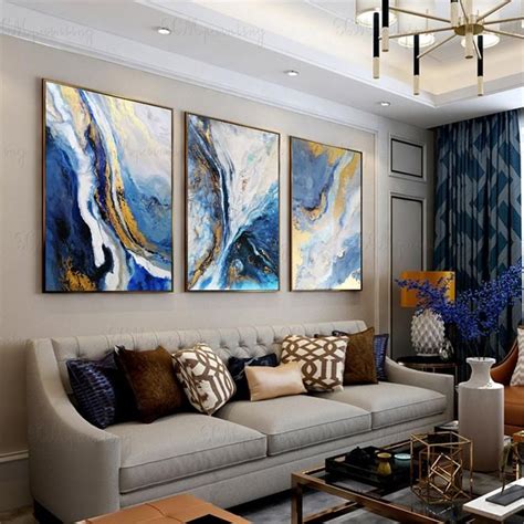3 Pieces Gold Art Abstract Painting Canvas Wall Art Pictures Etsy
