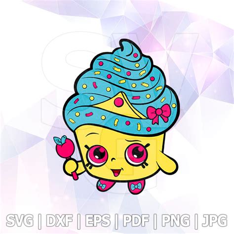Shopkins Cupcake Queen Svg Dxf Eps Png Layered Cut File Cricut Etsy