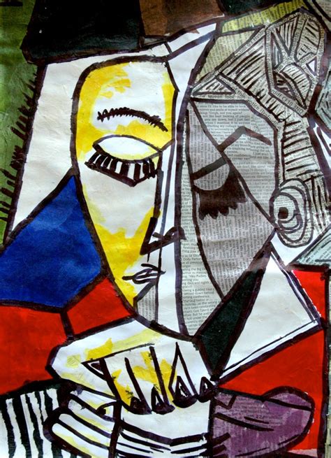 Select from premium pablo picasso portrait of the highest quality. A portrait by Picasso made with collage