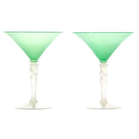 Steuben Art Deco Jade Green Martini Glasses From A Unique Collection Of Antique And Modern