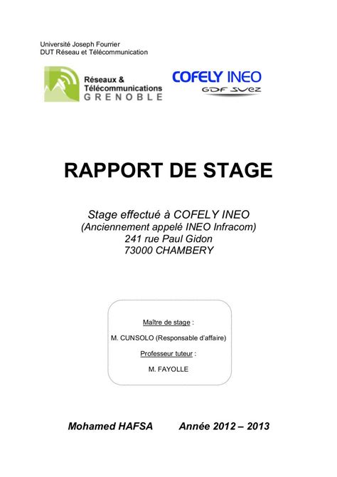 Exemple Page De Garde Rapport De Stage Bts Le Meilleur Exemple Hot