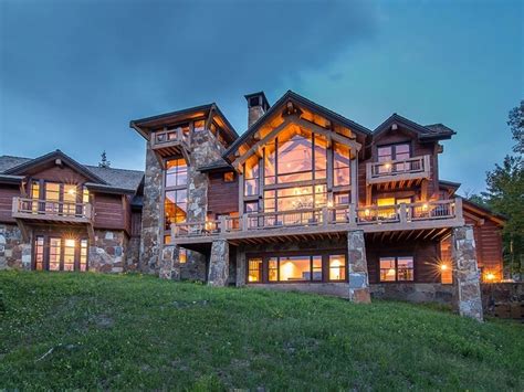 Log And Stone Colorado Ski Chalet With Great Room House Exterior