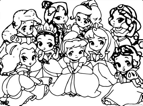 Chibi Cute Disney Princess Coloring Pages Coloring Pages For Kids