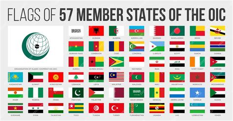 Premium Vector Oic Member States Flags Flat National Flags Of