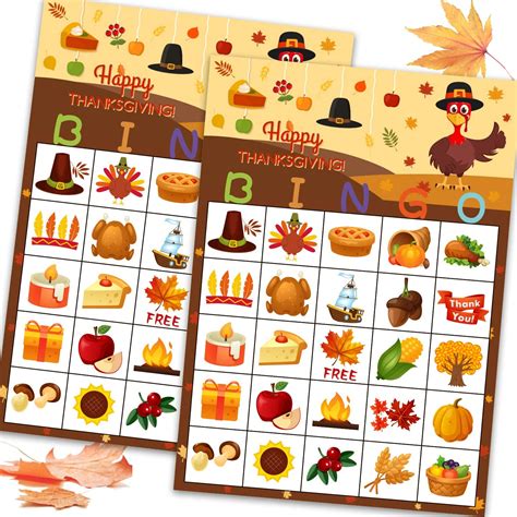 Funnlot Juego de bingo del día de Acción de Gracias bingo de Acción