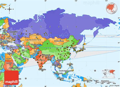 Political Simple Map Of Asia