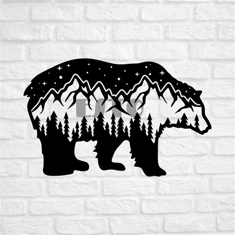 Mountain Bear Svg Cut File Bear Svg Vector Mountain Svg Etsy Canada