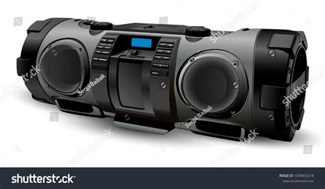 Modern Realistic Boombox Mockup In Silver And Grey Colours Street