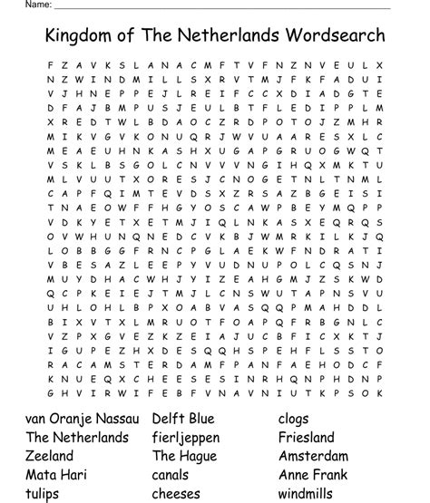 Netherland Word Search WordMint