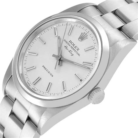 Rolex Air King Silver Dial Smooth Bezel Steel Mens Watch 14000 At 1stdibs
