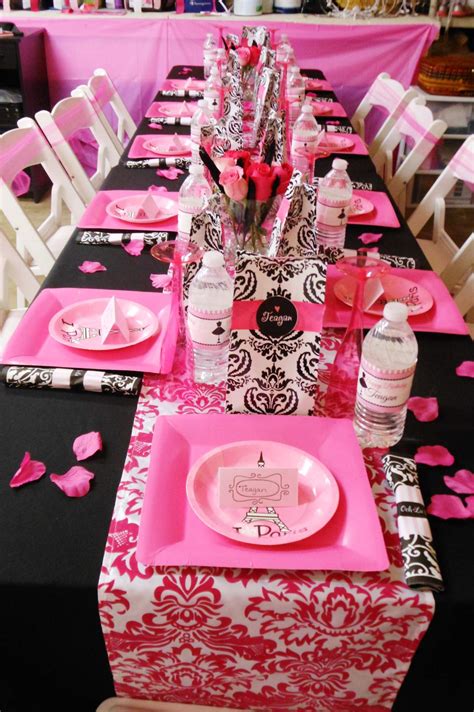 Parisian French Paris Pink Pink And Black Birthday Party Ideas