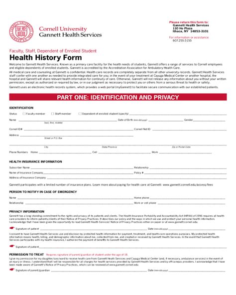 2022 Health History Form Fillable Printable Pdf And Forms Handypdf
