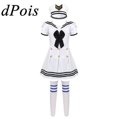Kids Girls Sailor Uniform Cosplay Outfit Baby Child Navy Costume Anime