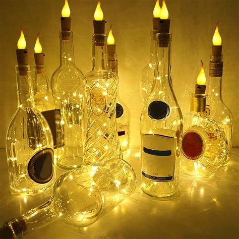 61012pcs Led Candle String Lights Wine Bottles Stopper Lamp Copper